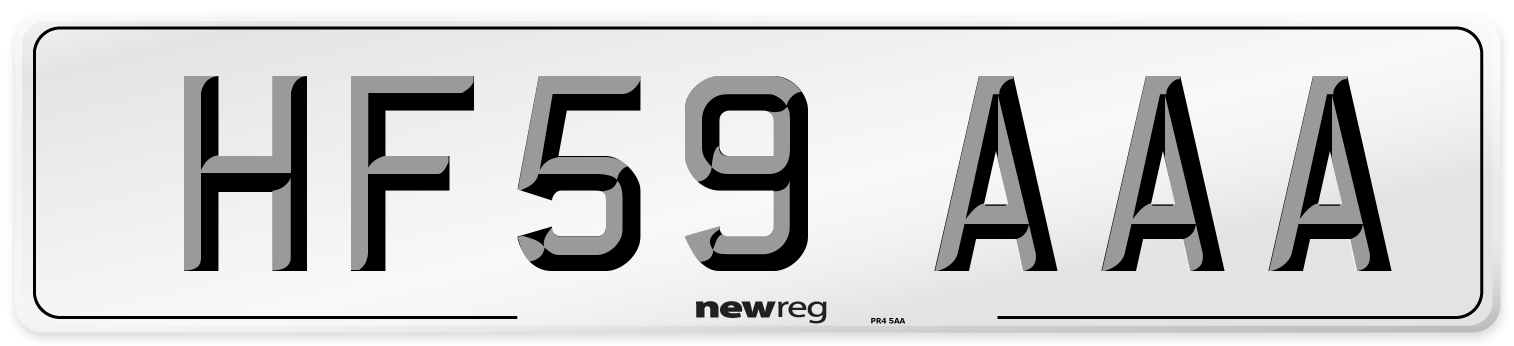 HF59 AAA Number Plate from New Reg